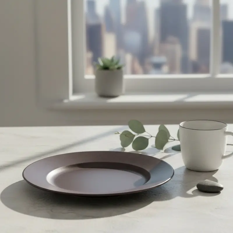 Porceletta-Rustic-Black-Reactive-Glaze-Porcelain-Flat-Plate-21cm-8Inch-Lifestyle-04.jpg