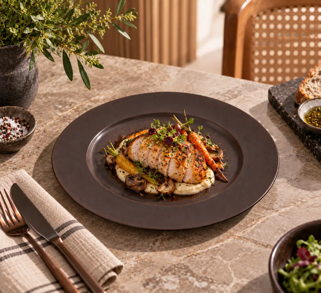 Porceletta-Rustic-Black-Reactive-Glaze-Porcelain-Flat-Plate-28cm-11Inch-Lifestyle-02.jpg
