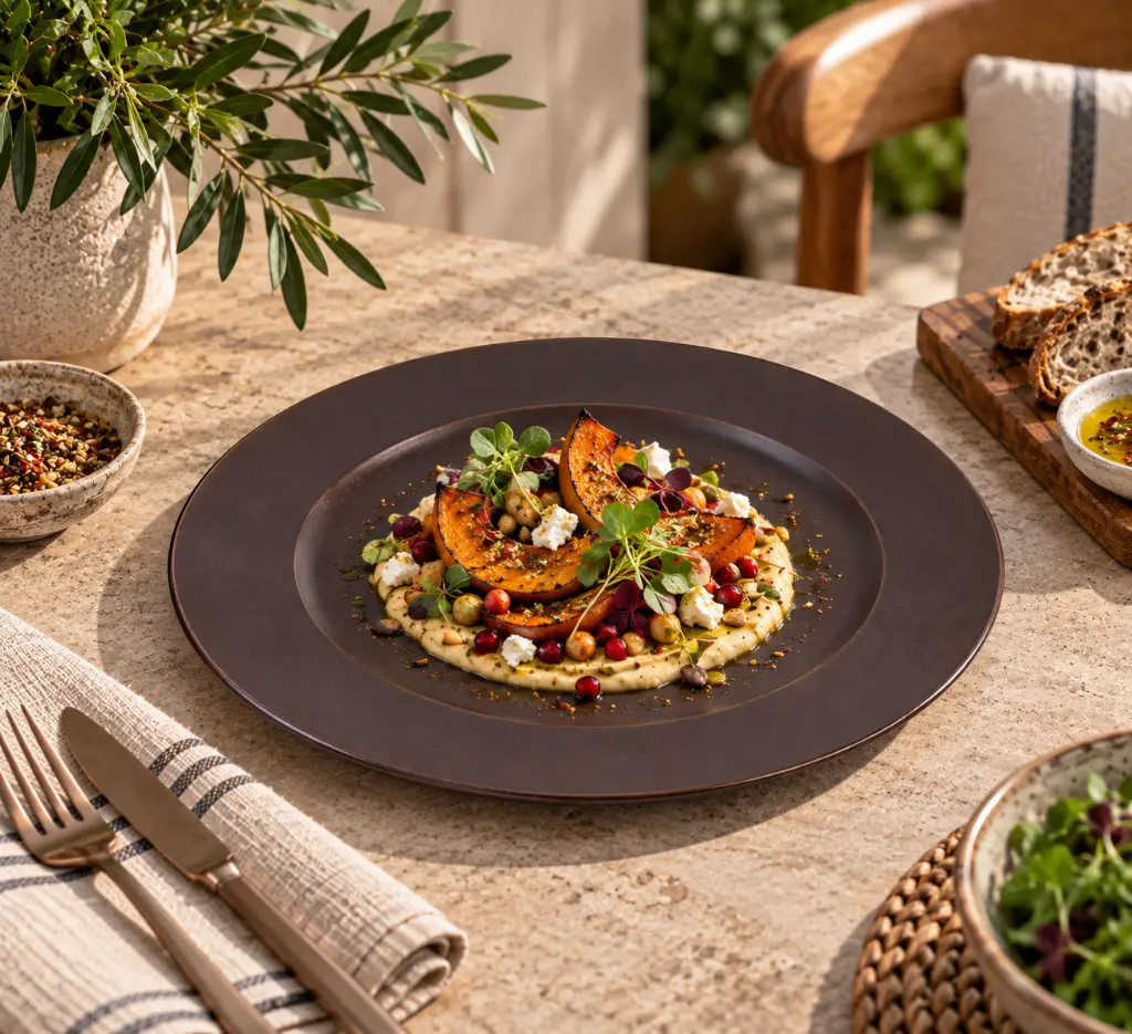 Porceletta-Rustic-Black-Reactive-Glaze-Porcelain-Flat-Plate-30.5cm-12Inch-Lifestyle-01.jpg