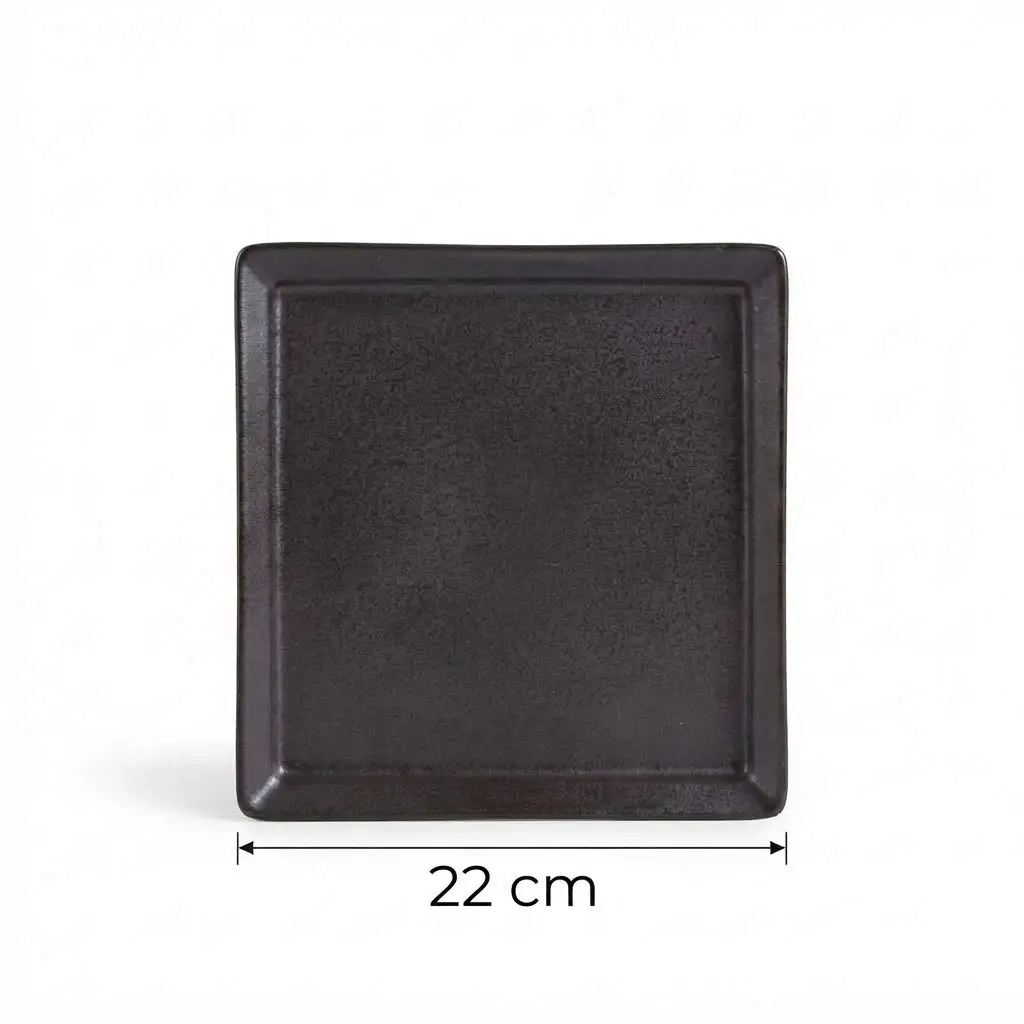 Porceletta-Rustic-Black-Reactive-Glaze-Porcelain-Square-Plate-22cm-Detail.jpg