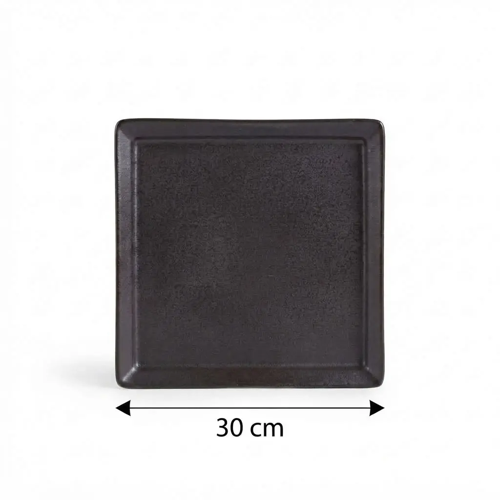 Porceletta-Rustic-Black-Reactive-Glaze-Porcelain-Square-Plate-30cm-Detail.jpg