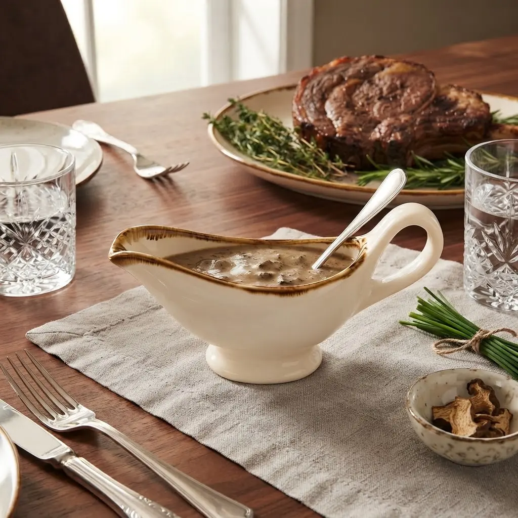 Porceletta-Ivory-Mocha-Porcelain-Sauce-Boat-15cm-6Inch-Lifestyle-1.jpg