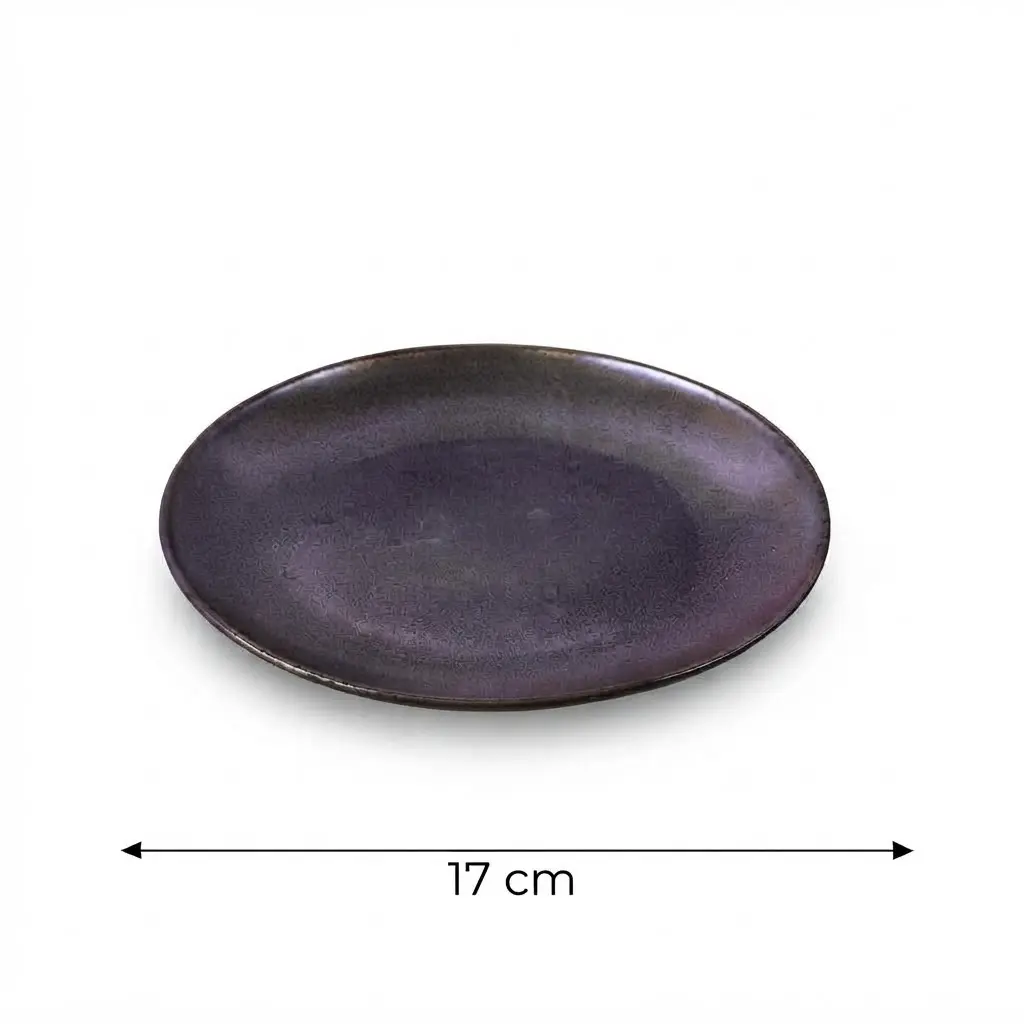Porceletta-Rustic-Black-Reactive-Glaze-Porcelain-Thin-Flat-Rimmed-Plate-17cm-Detail.jpg