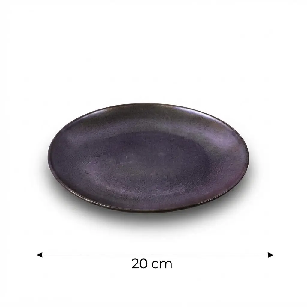 Porceletta-Rustic-Black-Reactive-Glaze-Porcelain-Thin-Flat-Rimmed-Plate-20cm-8Inch-Detail.jpg