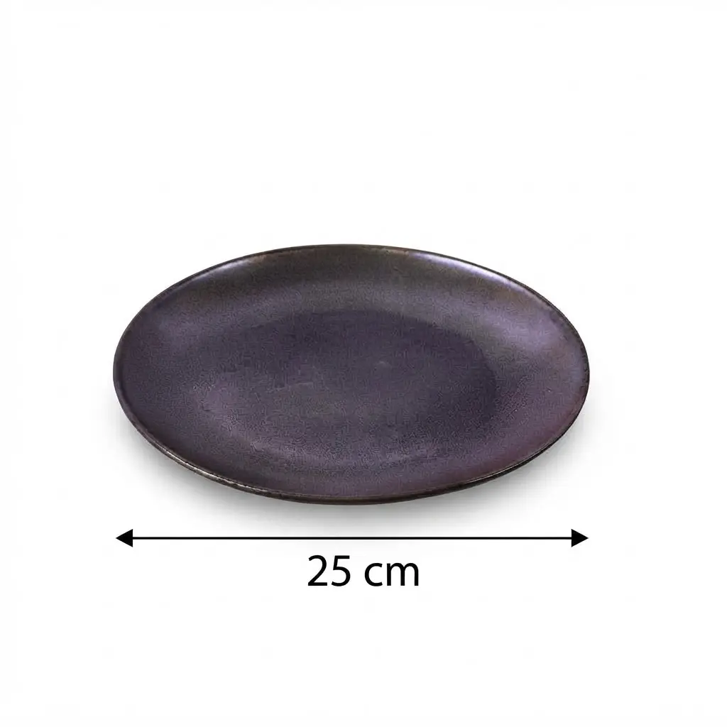 Porceletta-Rustic-Black-Reactive-Glaze-Porcelain-Thin-Flat-Rimmed-Plate-25cm-10Inch-Detail.jpg