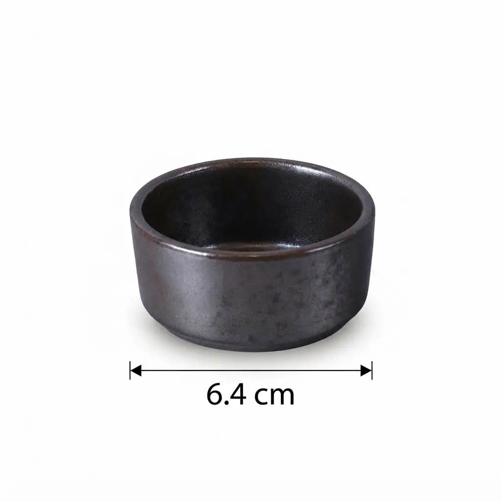 Porceletta-Rustic-Black-Reactive-Glaze-Porcelain-Small-Mezza-Sauce-Dish-6.4cm-2.5Inch-Detail.jpg