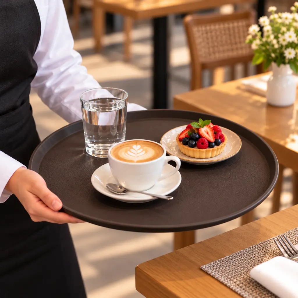 Vague-Non-Slip-Plastic-Round-Tray-Brown-40cm-Lifestyle-2.jpg