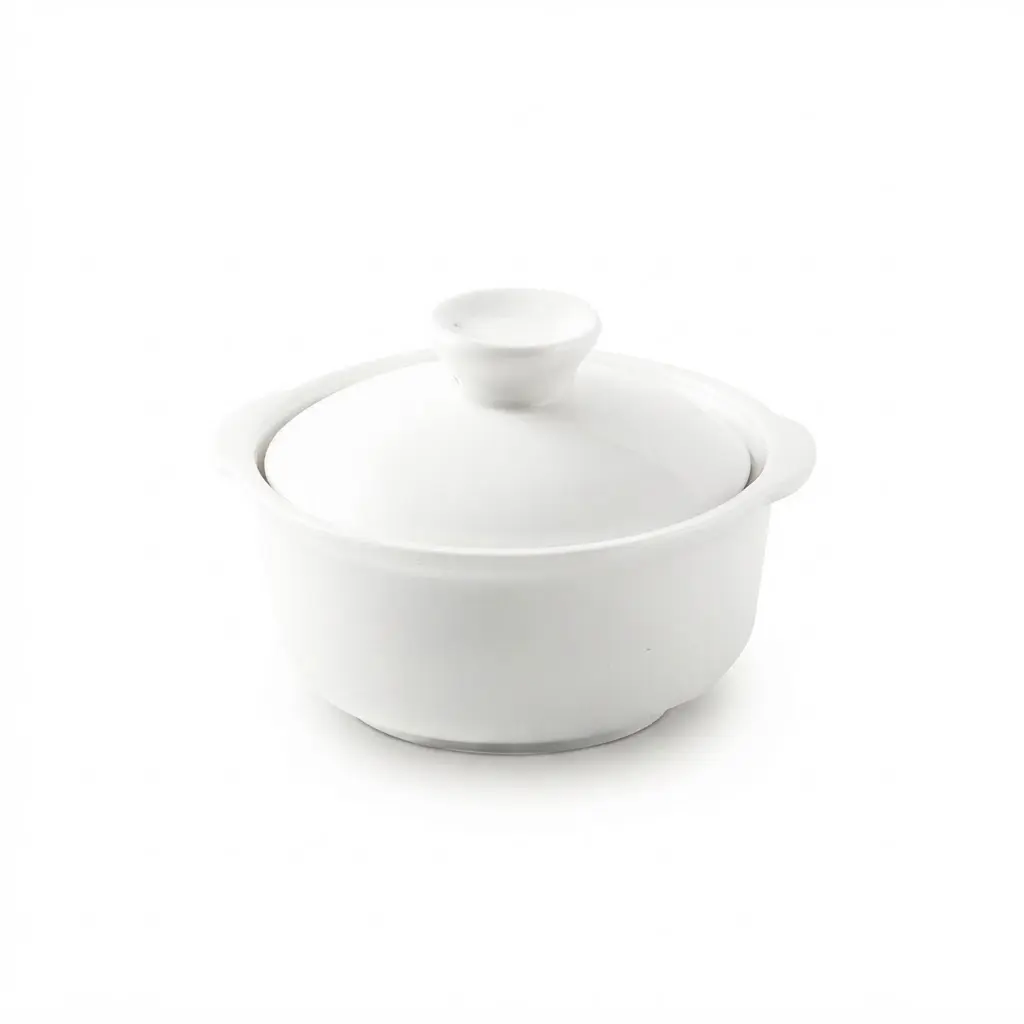 Porceletta Ivory Porcelain Soup Cup with Lid 4.5"