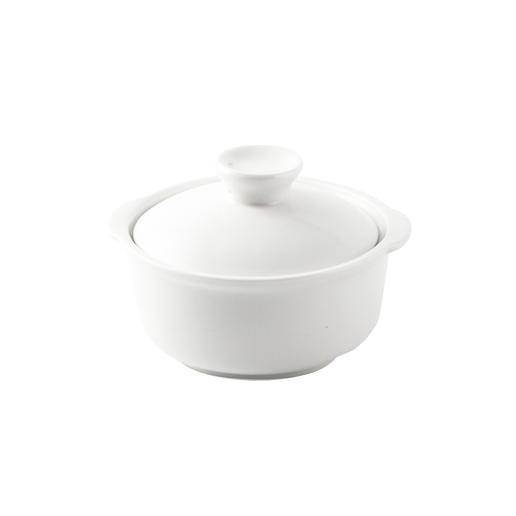 Porceletta Ivory Porcelain Soup Cup with Lid 4.5"
