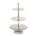 Vague Round 3 Tier Stand Stainless Steel Shiny Finish 36 cm India