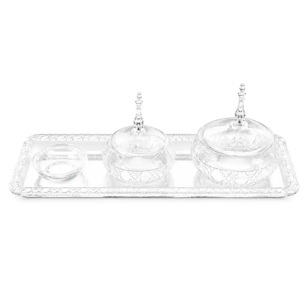 Vague Round Acrylic Date Bowls Set 42.5 x 15 cm