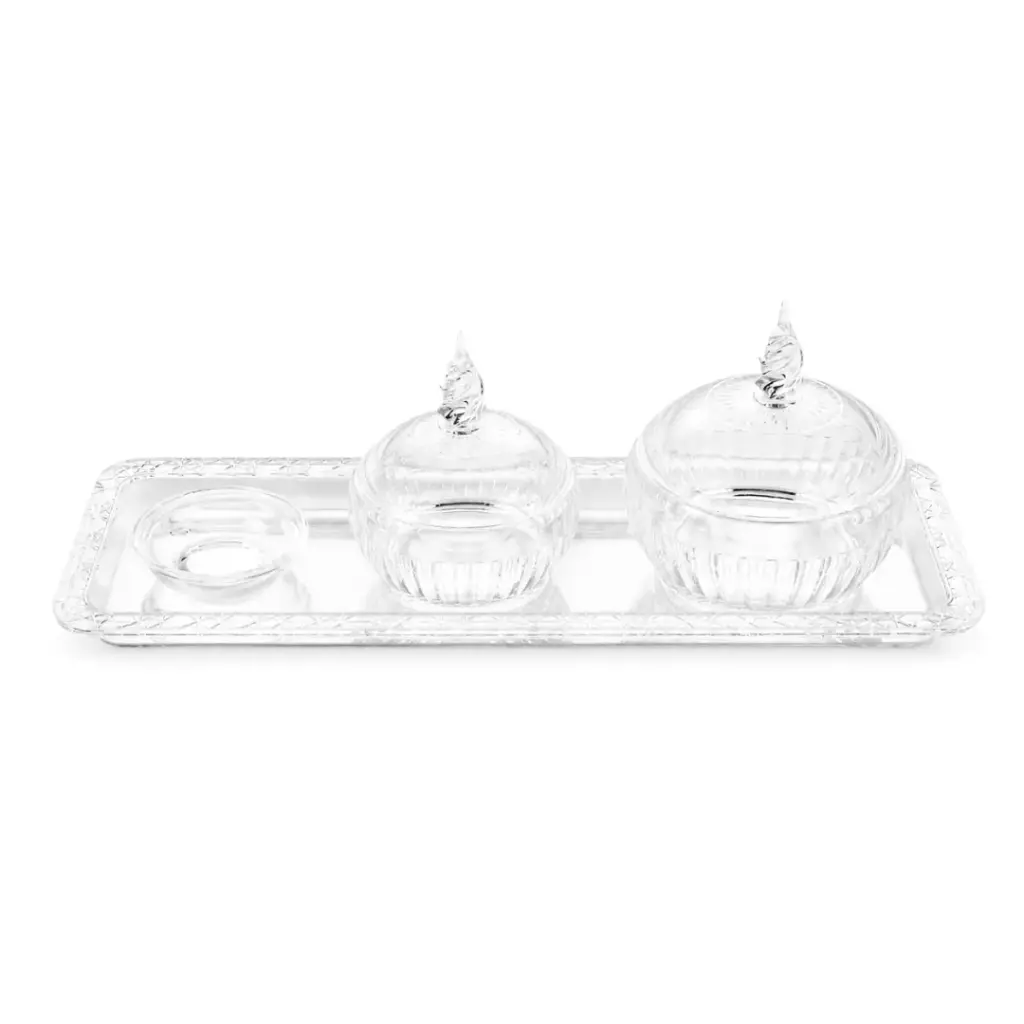 Vague Round Acrylic Date Bowls Set 42.5 x 15 cm