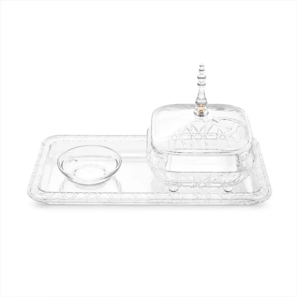 Vague Square Acrylic Date Bowls Set 26 x 15cm