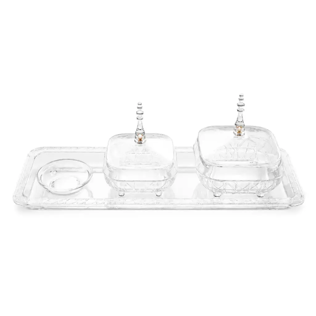 Vague Square Acrylic Date Bowls Set 42.5 x 15 cm