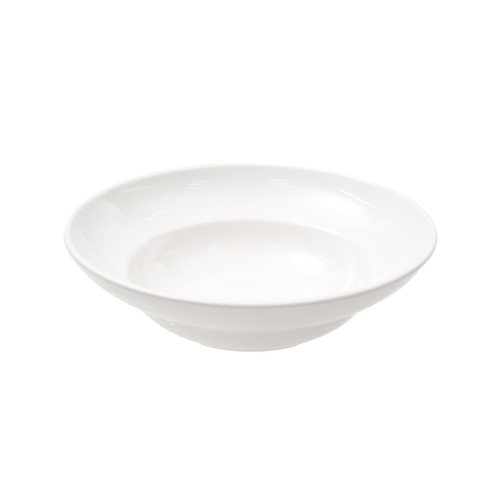 Vague White Melamine Pasta Plate 20.3 x 5.5 cm