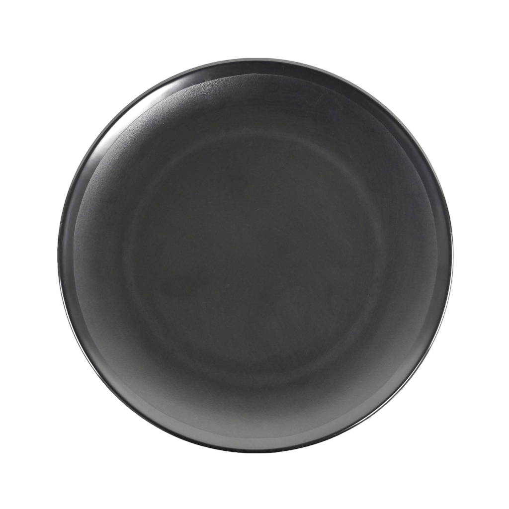 Vague Black Melamine Round Meat Plate 9"