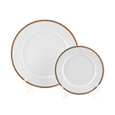 Porceletta Ivory Mocha Porcelain Flat Plate 23.5 cm / 9"