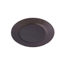 Porceletta Rustic Black Reactive Glaze Porcelain Flat Plate 23.5 cm / 9"
