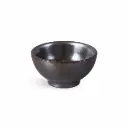 Porceletta Rustic Black Reactive Glaze Porcelain Small Footed Bowl 8 cm
