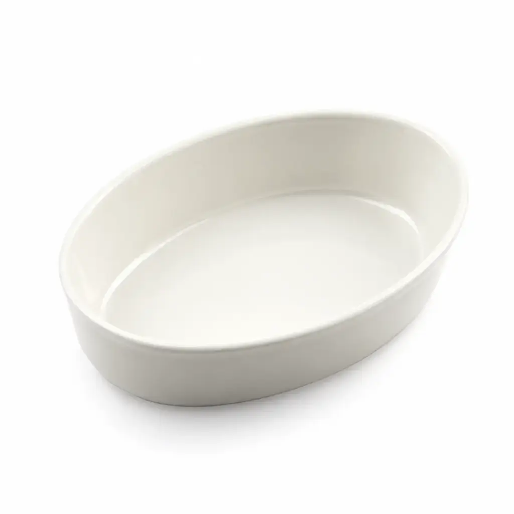Porceletta Ivory Porcelain Oval Deep Plate 27.5 cm / 11"
