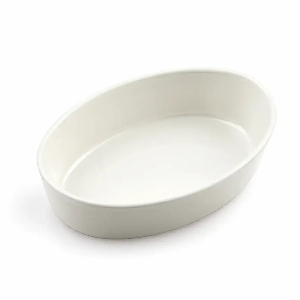 Porceletta Ivory Porcelain Oval Deep Plate 27.5 cm / 11"