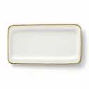 Porceletta Ivory Mocha Rectangle Tow Edge Rim Plate 13"