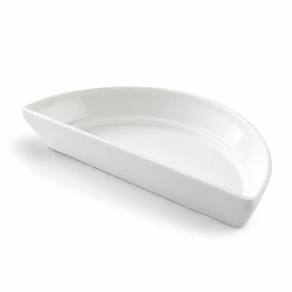 Porceletta Ivory Porcelain Moon Plate 20.5x10x3.3.5 cm