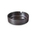 Porceletta Rustic Black Reactive Glaze Porcelain Round Ashtray 4"