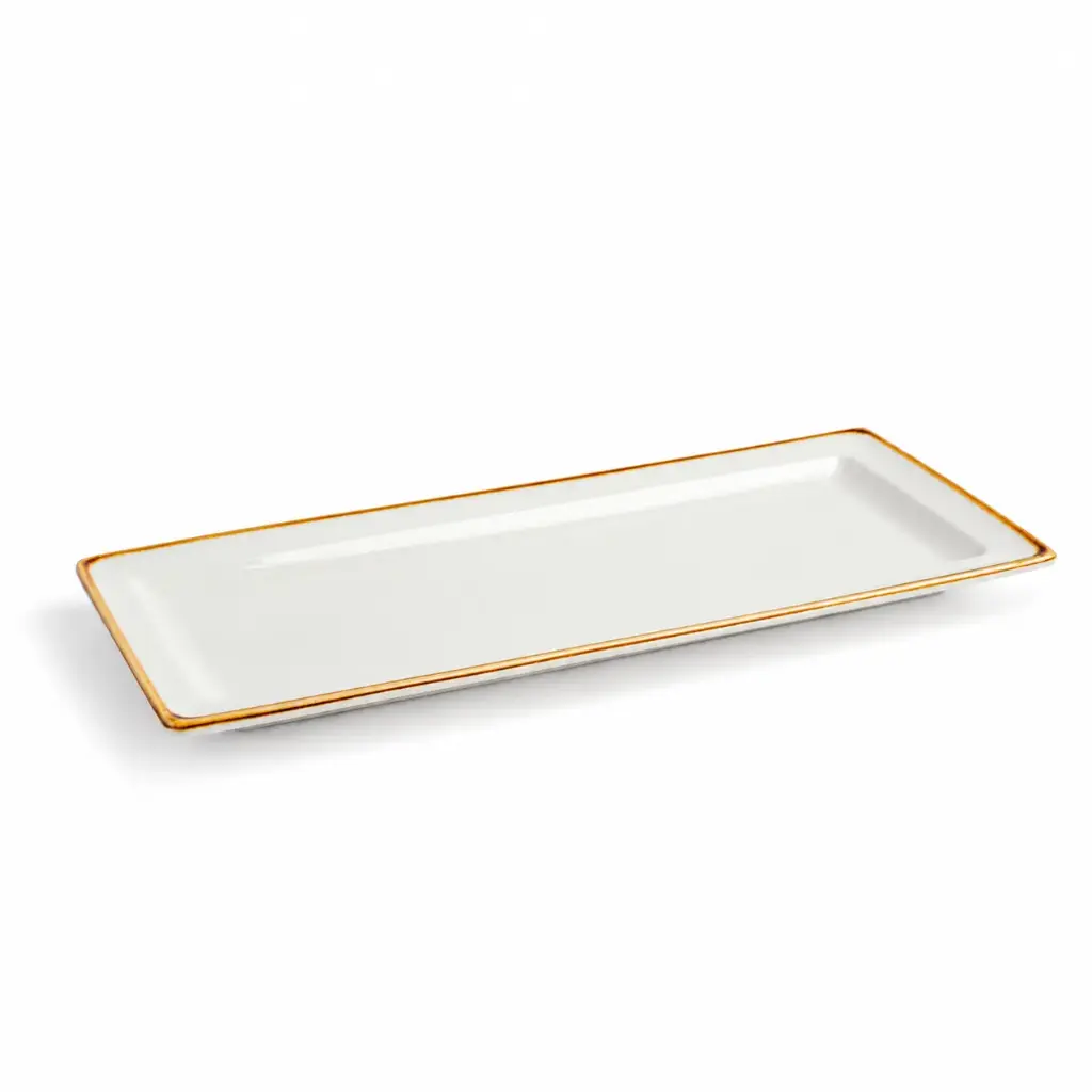 Porceletta Ivory Mocha Porcelain Rectangular Plate 29 cm / 12"