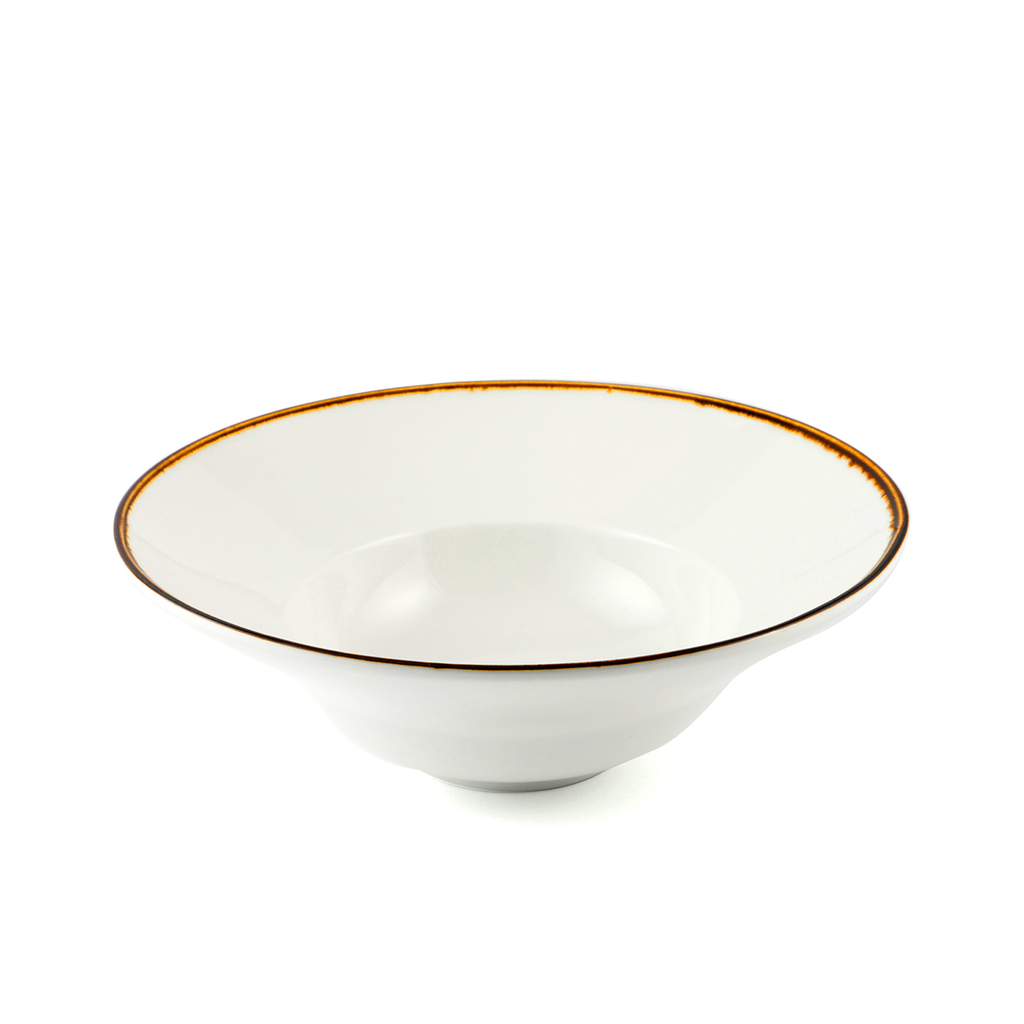 Porceletta Ivory Mocha Porcelain Pasta & Soup Plate 23 cm / 9"