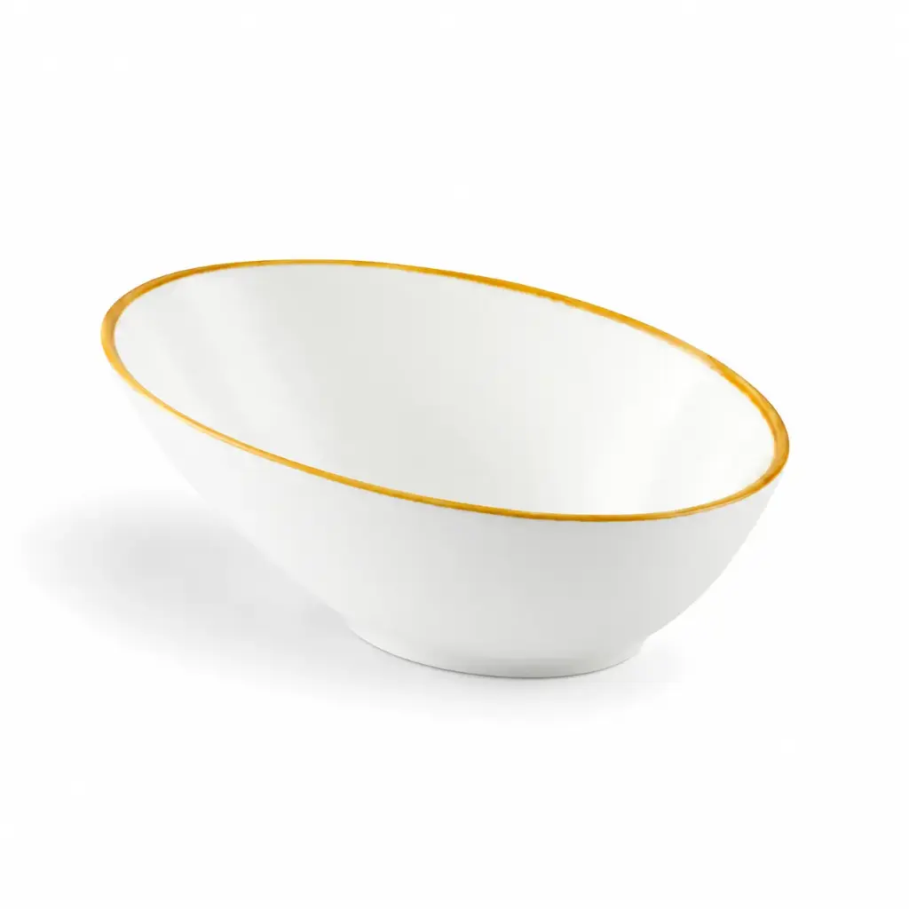 Porceletta Ivory Mocha Porcelain Boat Bowl 18 cm