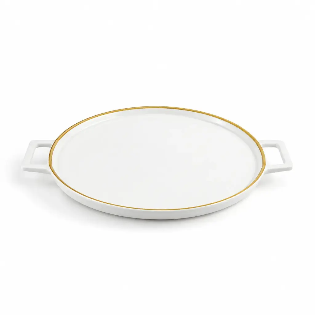 Porceletta Ivory Mocha Porcelain Pizza Plate 32 cm / 12"
