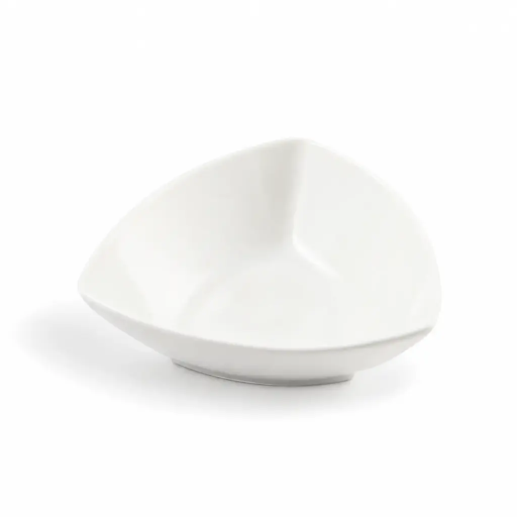 Porceletta Ivory Porcelain Triangle Dessert Bowl 14.7 cm
