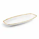 Porceletta Ivory Mocha Porcelain Boat Shape Plate 12"