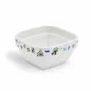 Porceletta Ivory Porcelain Stackable Kids Square Bowl 4"