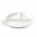Porceletta Ivory Porcelain 3 Compartments Divider Plate 23x3 cm  / 9"
