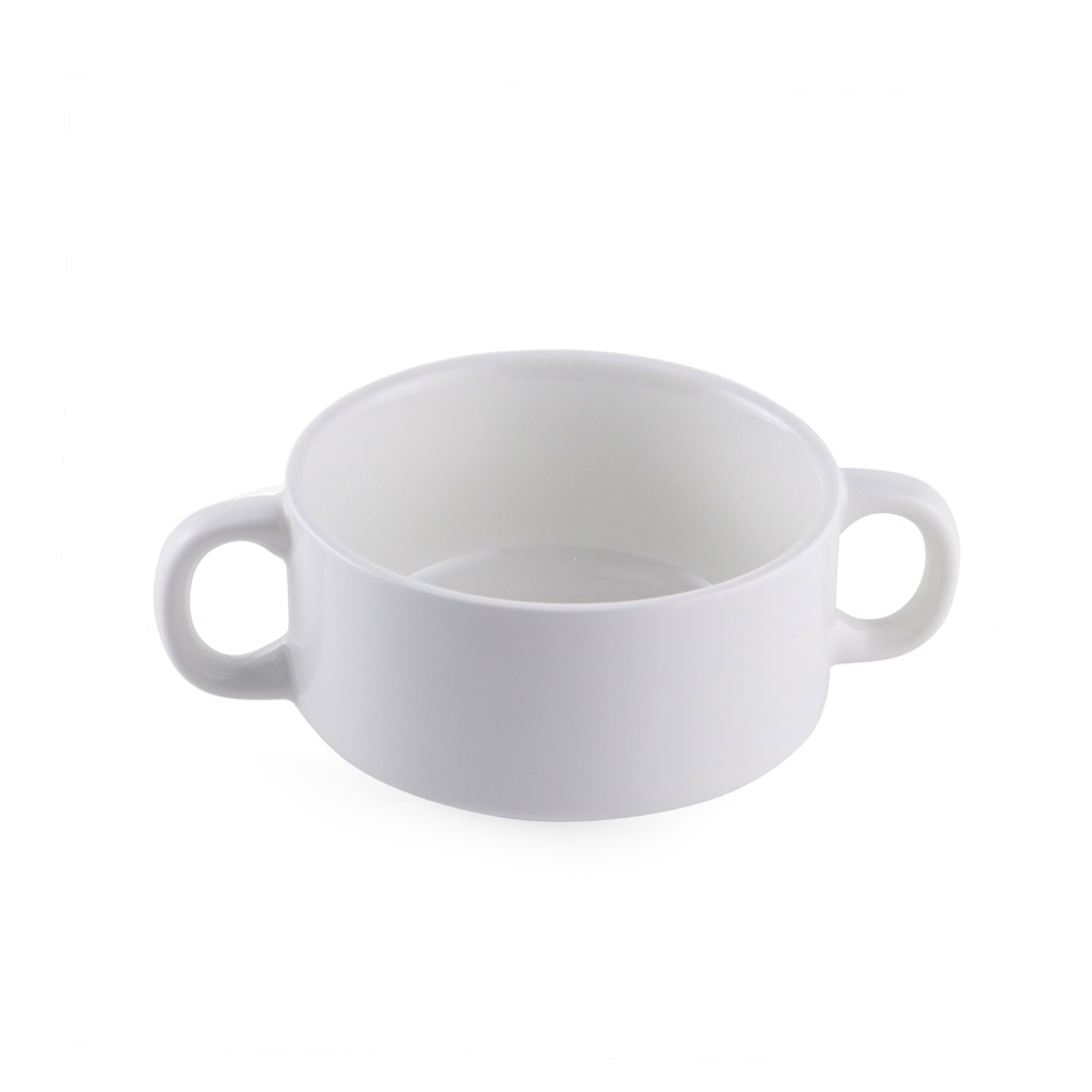 Porceletta Ivory Porcelain Soup Cup with Handles 220 ml
