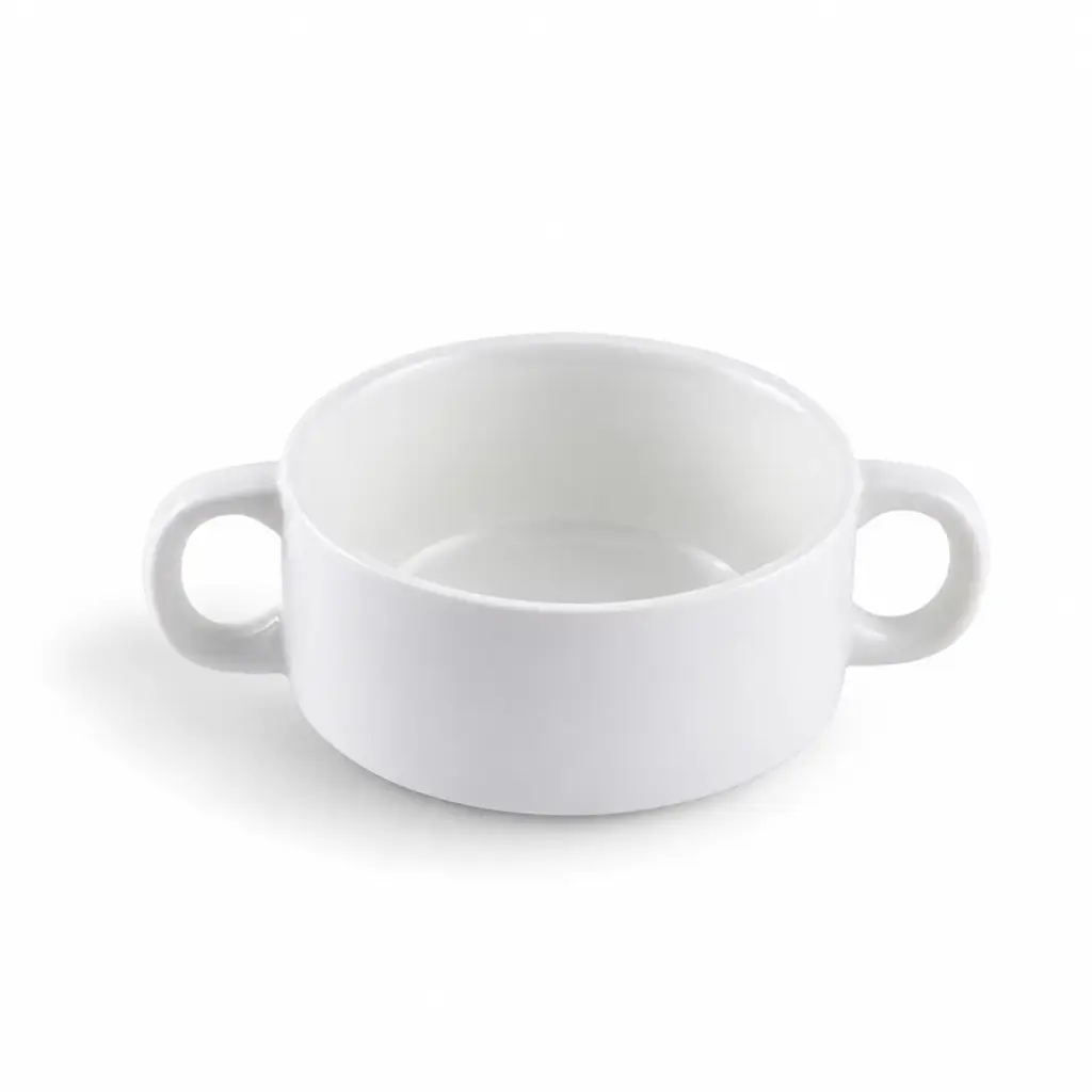 Porceletta Ivory Porcelain Soup Cup with Handles 220 ml