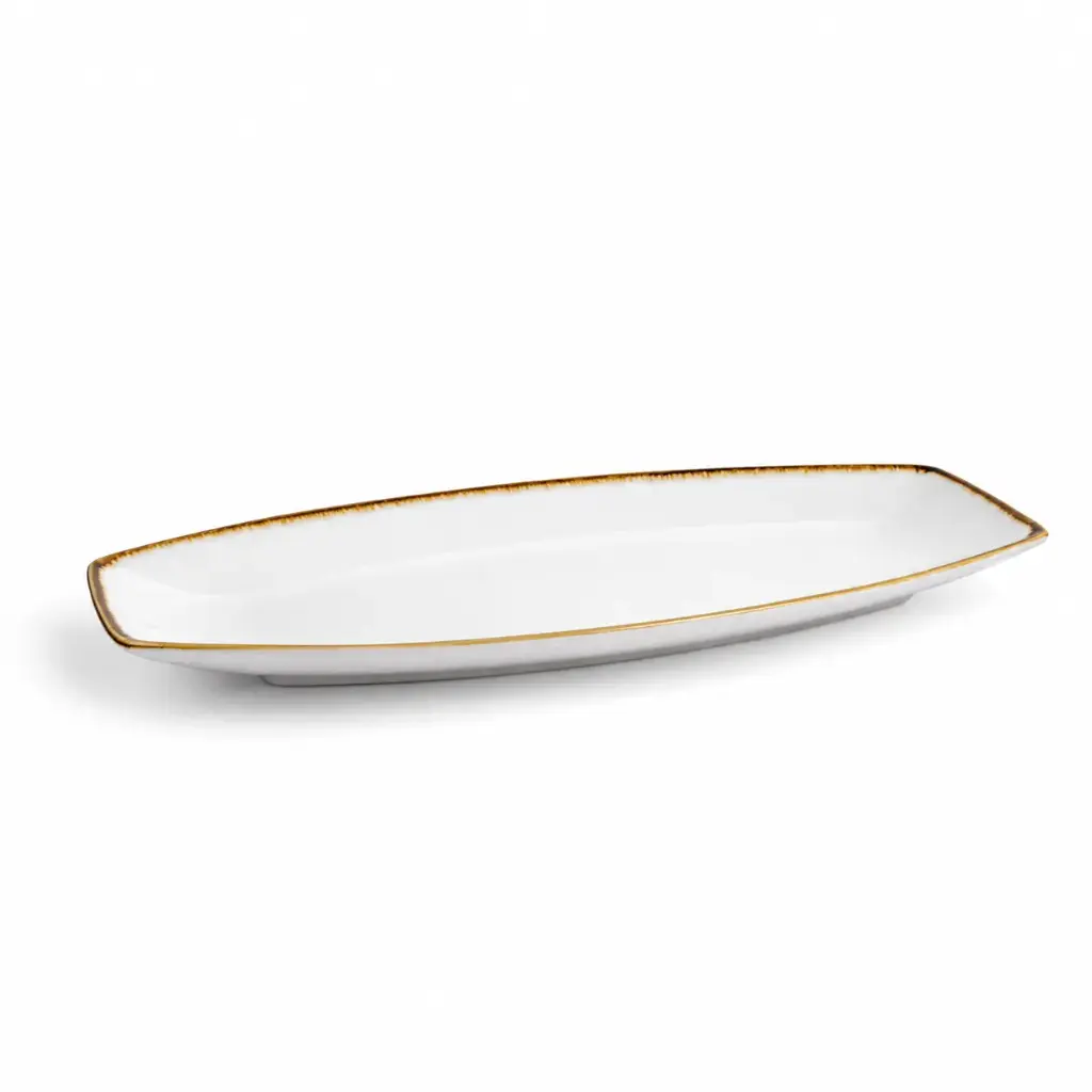 Porceletta Ivory Mocha Porcelain Boat Plate 30 cm / 12"