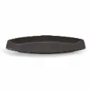 Porceletta Rustic Black Reactive Glaze Porcelain Boat Plate 12"