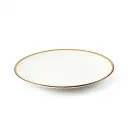Porceletta Ivory Mocha Porcelain Rimmed Thin Flat Plate 25 cm / 10"