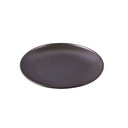 Porceletta Rustic Black Reactive Glaze Porcelain 10" Rimmed Thin Flat Plate