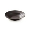 Porceletta Rustic Black Reactive Glaze Porcelain Soup Plate 23 cm