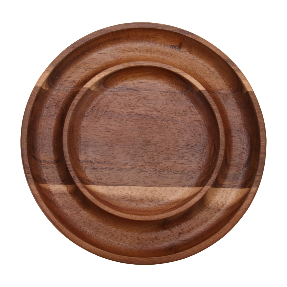 Vague Round Wooden Fruit Tray 28 cm / 11"