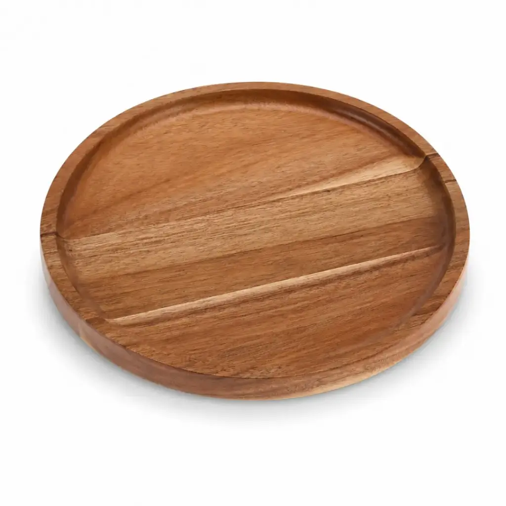 Vague Round Wooden Tray 26 cm
