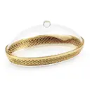 Vague Acrylic Diamond Golden Oval Dessert Set