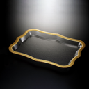 Vague Acrylic Traditional Tray Golden Rim 50 cm
