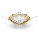 Vague Acrylic Salad Bowl with Spoon & Fork Servers Clear