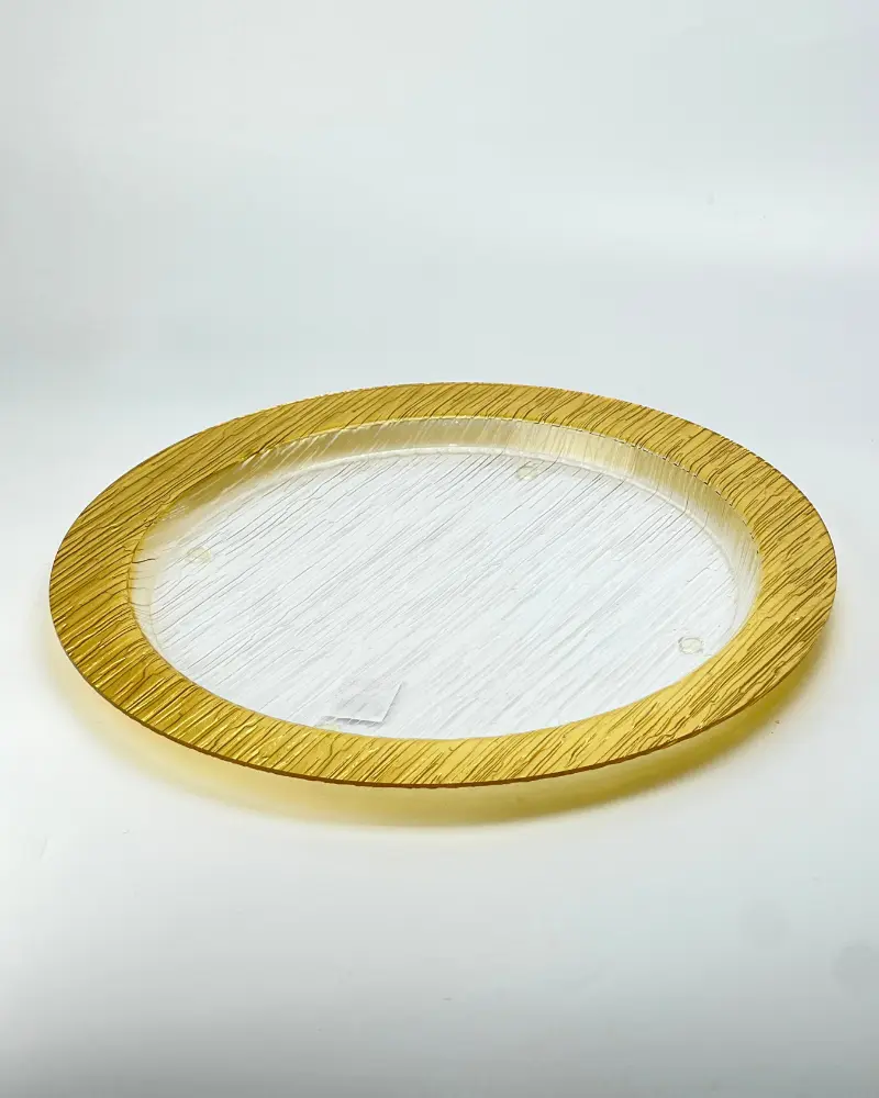 Vague Round Acrylic Serving Plate Bark Design 40 cm Taiwan