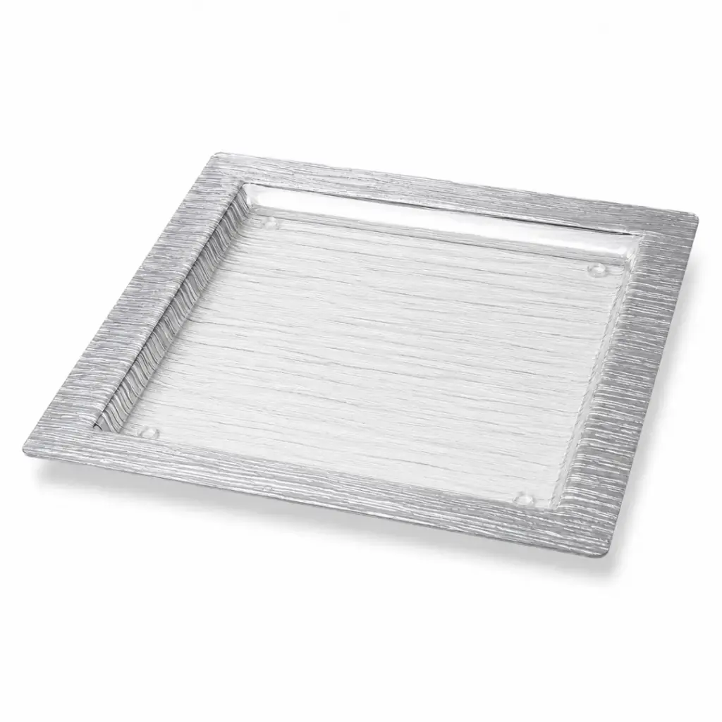 Vague Square Acrylic Serving Plate Bark Design 40 cm Taiwan